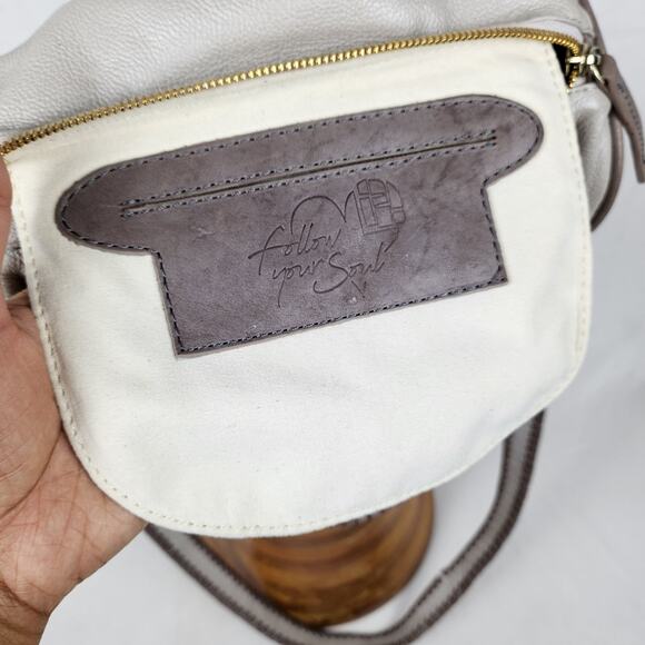 Soul Carrier Whipstitch Southwestern Ranch Leather Satchel Taupe Gray Crossbody - Picture 9 of 11